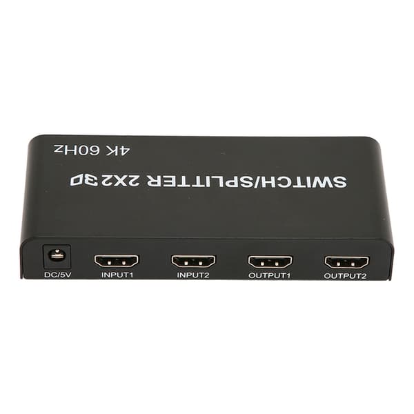 HD Multimedia Interface -kytkin 2 sisään 2 ulos 4K HD Multimedia Interface -jakaja PC-projektoritelevisiolle 100‑240V EU-pistoke