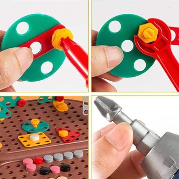 Toy Toolbox, 3D Puzzle Mosaic Toolbox Kids Game, Creative Toolbox for Kids Ages 3-12