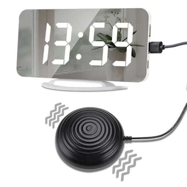 Højvibrerende vækkeur til tunge sovende med sengevibrator 12