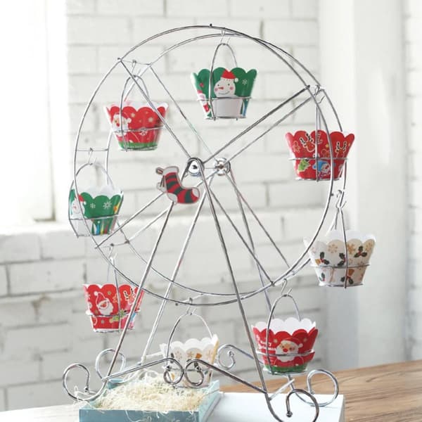Metallisk Pariserhjul Cupcakeholder Bryllup Bursdagsfest Kake