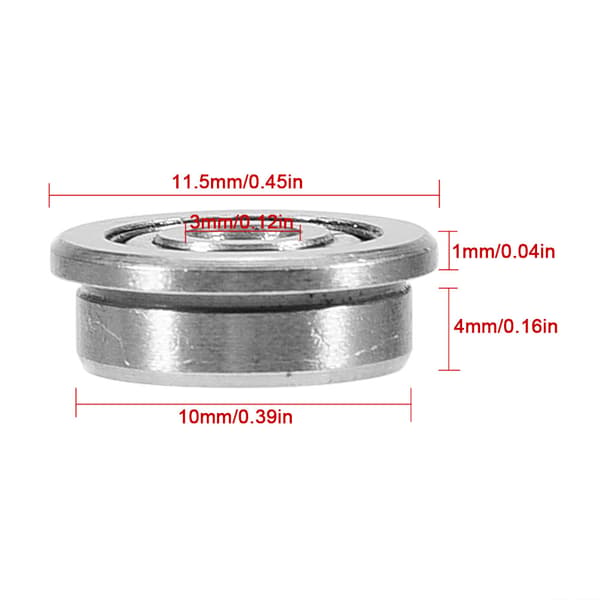 10 stk F623ZZ 3*10*4mm dyb rille flangekuglelejer med kant til 3D-printer