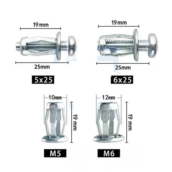 5 st/förpackning Kronbladsnitar Låsmutter 5 SET M6X25MM 5 SET M6X25MM 5 Set M6x25mm