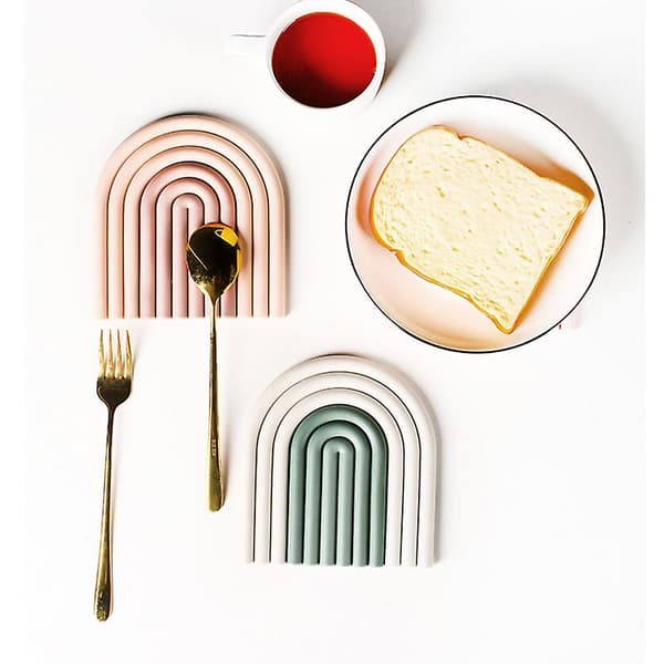 Personalized Rainbow Coaster Creative Heat-Resistant Mat Removable Table Placement Protects Table from Burnt Coffee