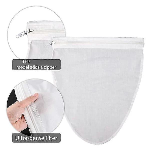 Ultrafine Mesh Strainer Bag with Zipper, Fine Mesh Strainers with Reinforced Frame and Sturdy Handle