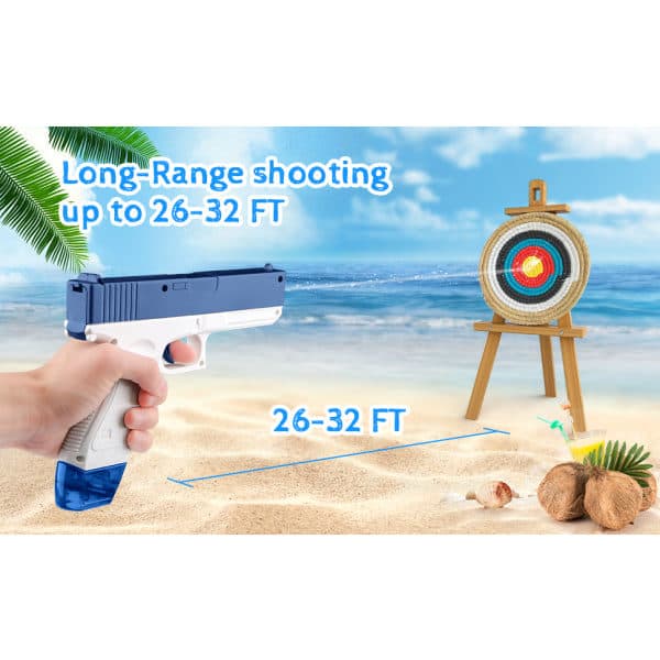 Elektrisk vannpistol Glock Automatisk vannblåser Barn Badeleker Strandleker - rosa