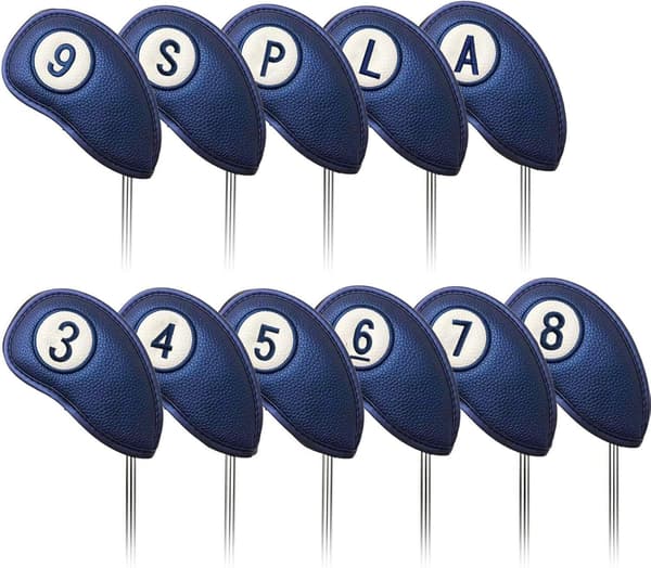 Blå - 11 st golfklubbskydd järnklubbskydd magnetisk