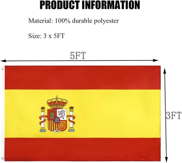 #Spansk flagg 3x5 fot utendørs - (Spansk flagg)#