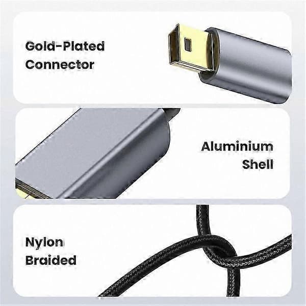 10m USB 2.0 til Mini B Hann Ladekabel for PS3-kontroller, MP3-spiller, Kamera