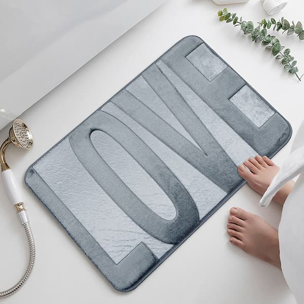 Luxury Memory Foam Bathroom Mat, Velvet Comfortable Bath Mat with Non-Slip Backing, Quick-Drying, Machine Washable, Ideal for Kitchen, Bedroom