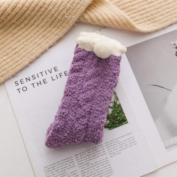 6 par dame fluffy sokker, bløde fleece hjemmesko