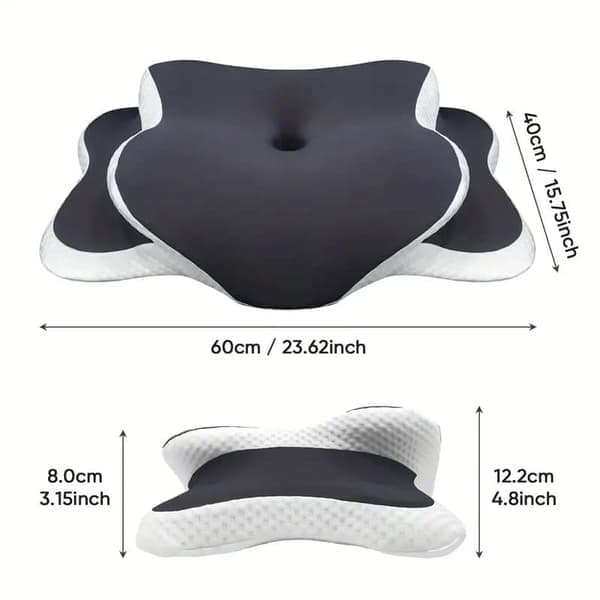 Ergonomisk nackkudde med memory foam, justerbar nackstödskudde för alla sovställningar, andningsbar, kudde för alla årstider