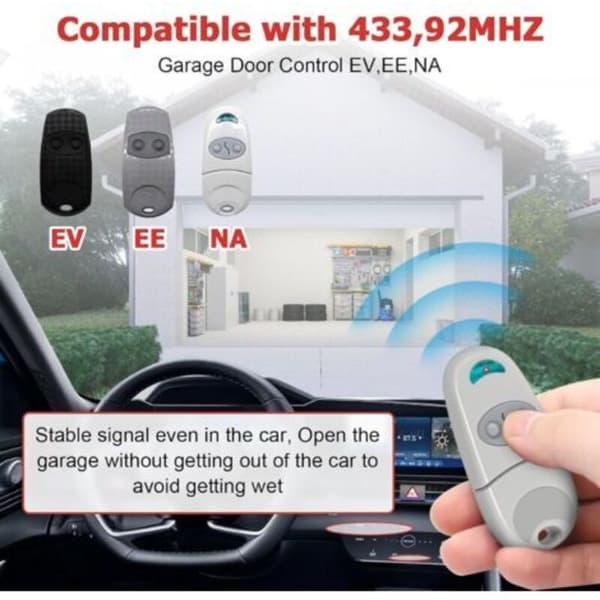 Remote Control Compatible with C@me, 2 Pieces Gate Remote Control 432EV, EE, NA, 433.92 MHz 2 Channels Compatible with 432EV, EE, NA (Includes（FMY）