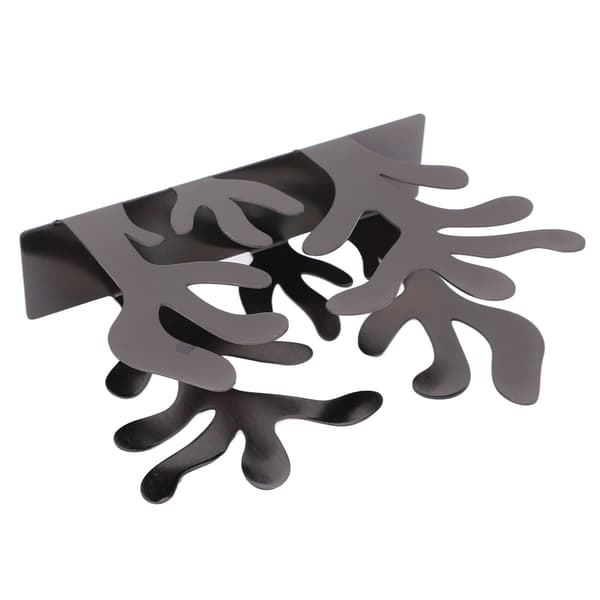 Servietholder Innovativ Tangform Kontoropbevaring Rustfrit Stål Metal Vertikal Papirholder Sort