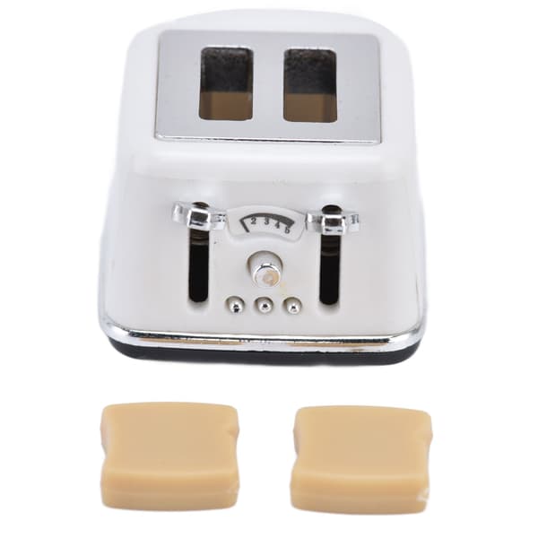 Mini Toaster 1:12 Miniature Scene Vivid Delicate Bread Machine Model for Over 3 Years Old