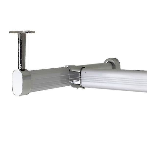 Garderobsstång Centralstöd för Takmontering - Garderobsstångsstöd för Oval Garderobsstång - Klädstångsfäste 30 x 16 mm - Kromstål - 1 Styck