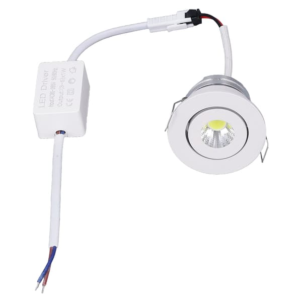 LED Recessed Spot Mini Adjustable Angle Aluminum Recessed Ceiling Light White 85‑265V Cool White 6000K