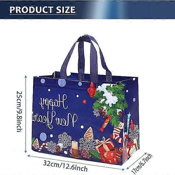4-12 Large Christmas Gift Bags with Handles Christmas Totes Bulk Reusable