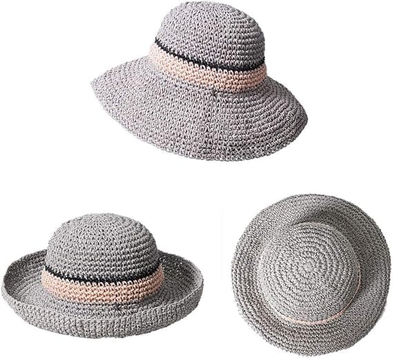 Trendy Dame Solhat Sommer Stråhat UPF 52+ Grå Grey Grey