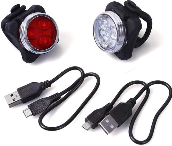 HQ DURABLE bicycle lights LED set white and red rechargeable LED lamp for bicycle