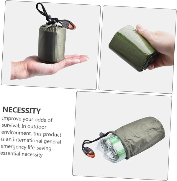 Nødsovepose grøn af Pe aluminiumsfolie til vinter og vildmark -