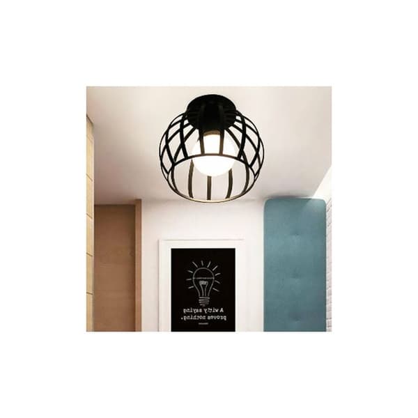 Metalloftlampe, moderne industriel E27-lampe til soveværelse, gang, café, bar, sort - Sort DRIVE