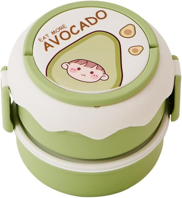 Lunch Box/Bento Box, Stackable Double Layer Design with Handle, Perfect for Office, School and Home
