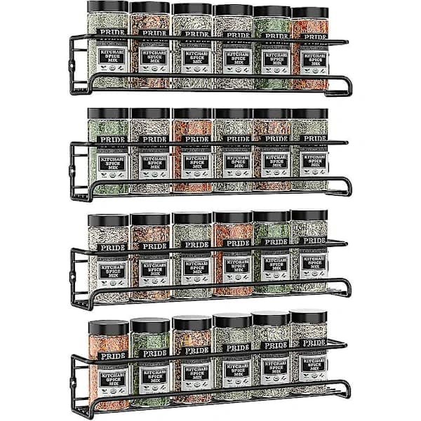 4-pack Kökshyllor Kryddställ Väggmonterad Förvaringsorganisatör Skåpstativ