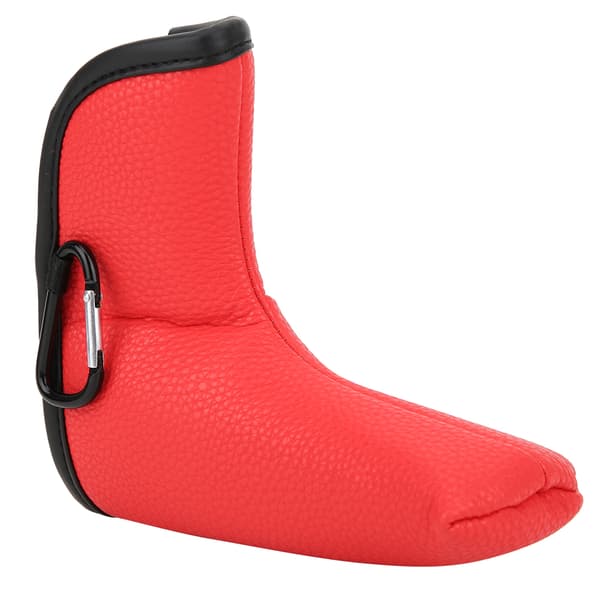 Golf L-shaped Putter Headcover Slotted Blank PU Waterproof Fabric Thick Plush Protection (red)