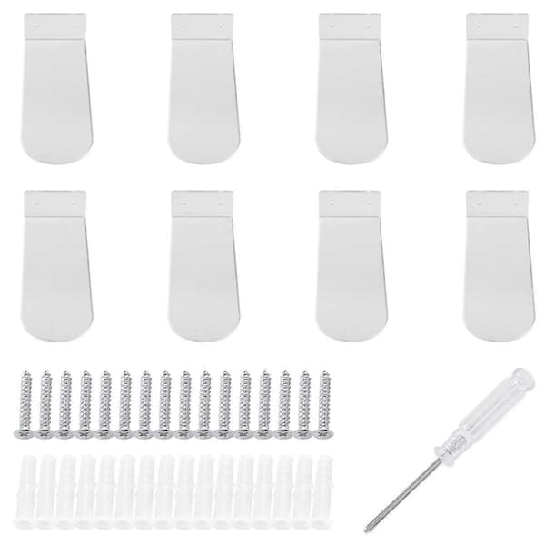 Floating Shoe Shelf for Wall Mounting Set of 8, Clear Acrylic Floating Shelves for Display Window S