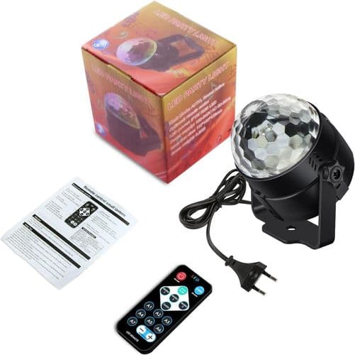 Diskokula discolampe festlampe discobelysning lyseffekter 7 farver