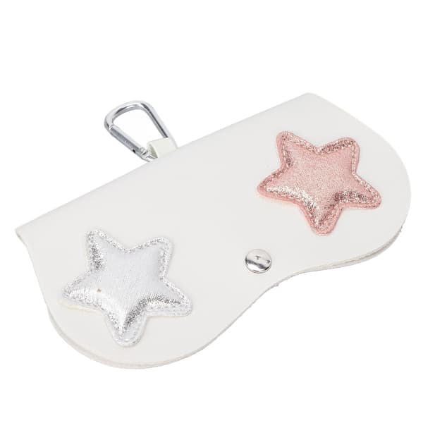 Eyeglass Case Five-Pointed Star Pattern Portable Eyeglass Protection Storage Decoration Bag White