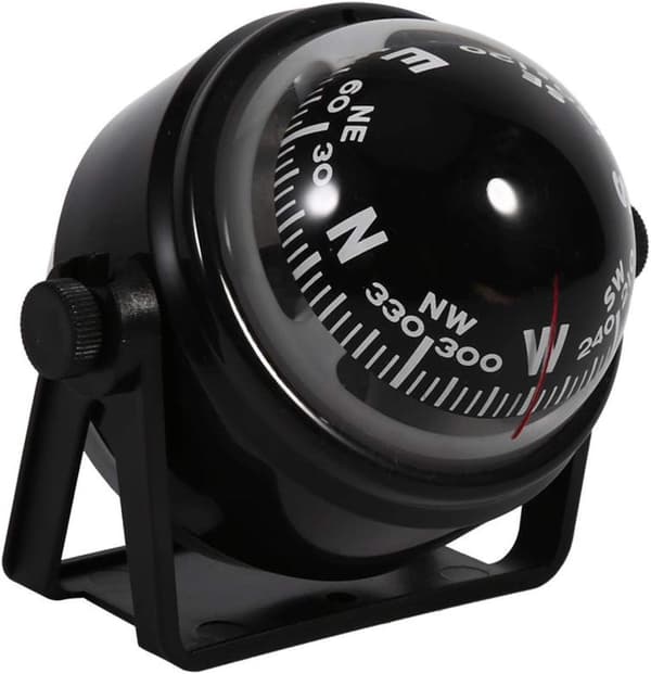 Multifunksjonelt digitalt kompass for båt, campingvogn, lastebil (svart)