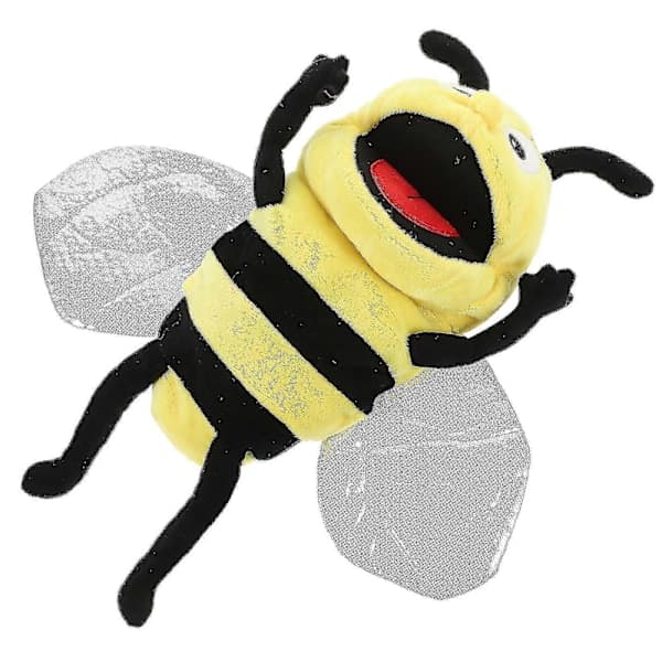 Soft Plush Bee Hand Puppet Stuffed Insect Interactive Pretend Play Doll