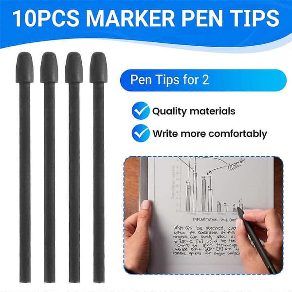 10 stk. markørpennespidser til Remarkable 1/2 Stylus til Boox Pen2/Pen Plus