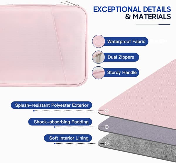 9-11\" Tablet Case, Compatible with iPad 11\" A16 2025, iPad 10.9\"/10.2\"/Air 11\" 5th/4th Gen 10.9\" with Pockets, Pink