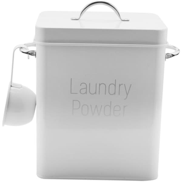 5L Storage Container with White Scoop in Beautiful Laundry Powder Tin