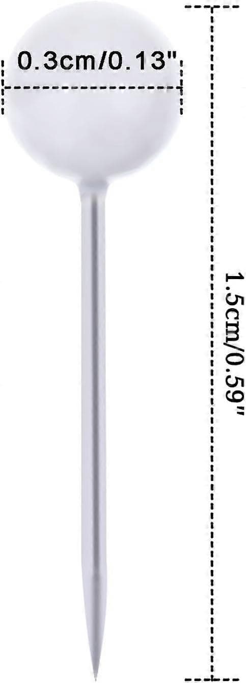 Outus 1/8 inch Round Head Map Tacks, 300 Pieces, White