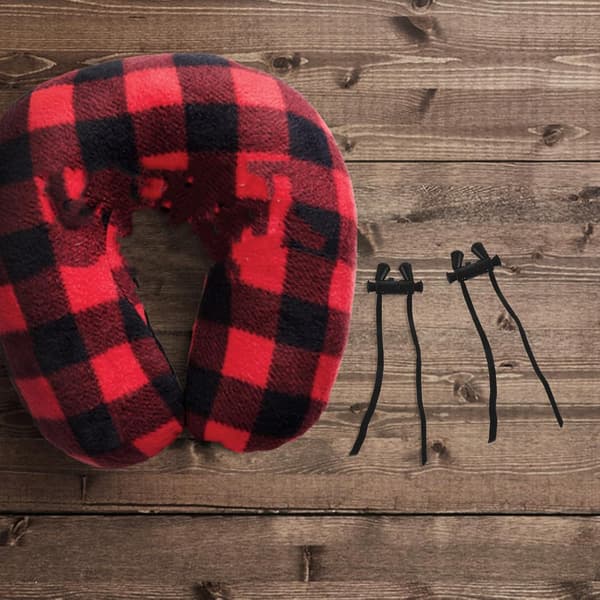 Justerbar nakkeputestropp for feste og beskyttelse, 6 stk. i plastpolyester med doble hull for reisepute i fly –