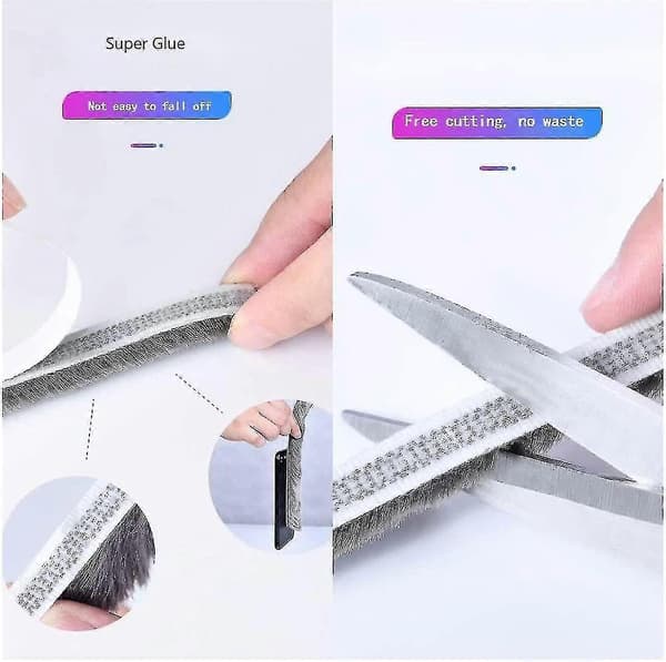 10m Brush Strip, Windproof and Dustproof Self-Adhesive Brush Seal for Movable Windows