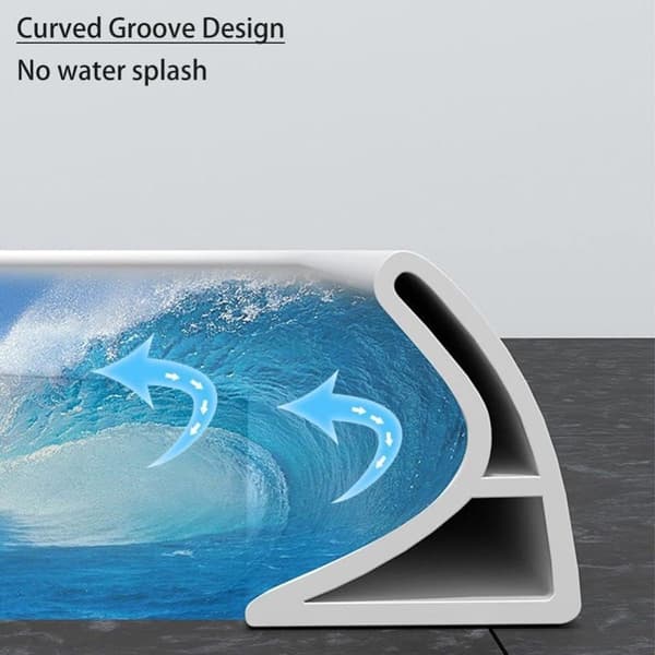 Foldable Silicone Shower Barrier, Flood Protection, White, 3 cm High x 2 cm Wide, 2M