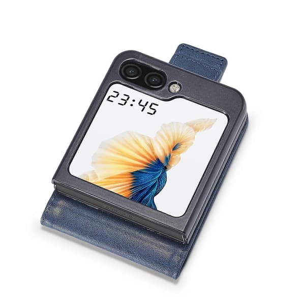 RFID Läderfodral för Samsung Galaxy Z Flip5 Blå Blue
