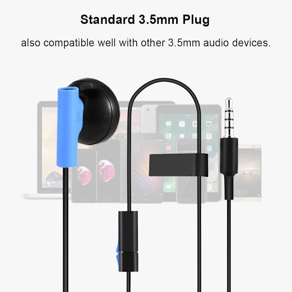 Hodetelefoner for PS4, 3,5 mm Mono Gaming Headset med mikrofon for Sony Playstation 4 for PS4-kontroller
