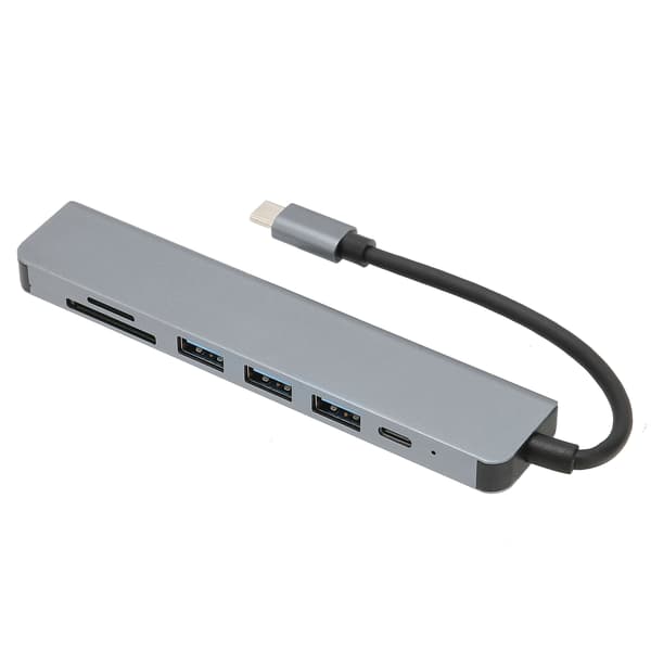 USB C Hub 7 in 1 4K HDTV Multifunctional 100W PD Fast Charging Secure Portable USB Splitter for MacBook Pro