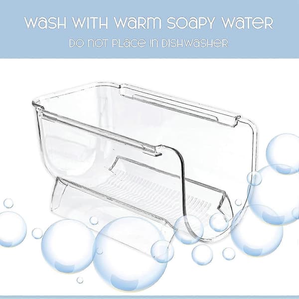 4-pack Wine and Water Bottle Organizer, Stackable Plastic Wine Holder for Pantry, Kitchen, Refrigerator, Four Compartments