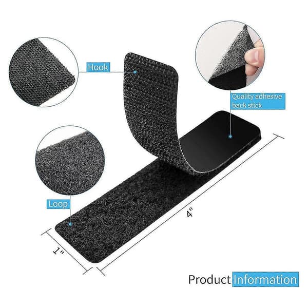 40 Pcs Hook and Loop Tape with Self-Adhesive Backing, 3 x 10 cm Double-Sided Strong Tape