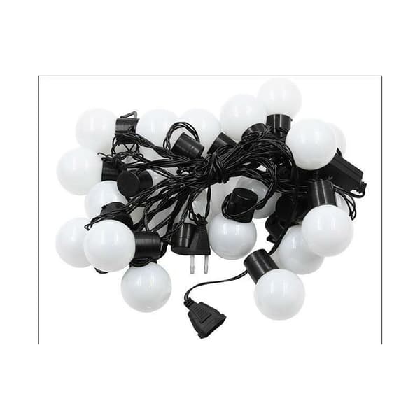 1 st dekorativ ljusslinga, 20 LED-bollar för bröllopsfest, semester, trädgård, rum (vit)