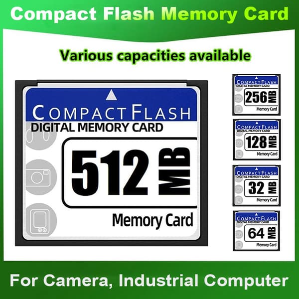 128 MB Compact Flash-minnekort for kamera, reklamemaskin, industriell datamaskin