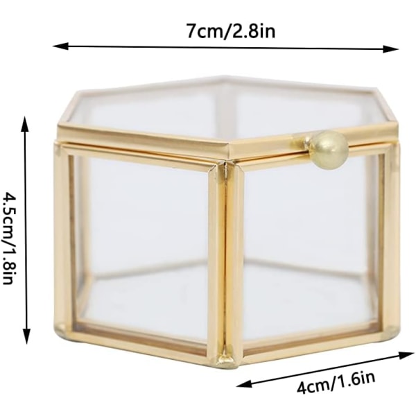 Geometrisk Smykkeskrin, Glas Smykkeskrin, Klar Glas Geometrisk