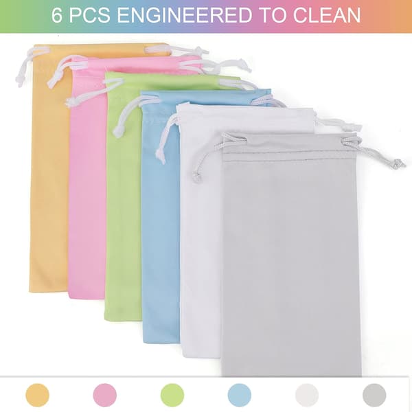 Microfiber Soft Sunglasses Pouch Case 6-Pack, Gadget Cleaning and Storage Bag in Eyeglasses Case Pouch Multicolour-a Multicolour-a
