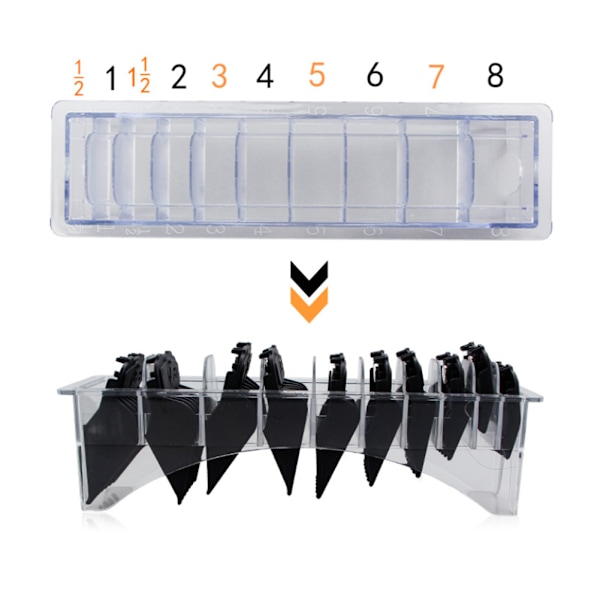 Storage Box for Guide Combs Hair Clipper Positioning Comb Organizer Case 10 Compartments